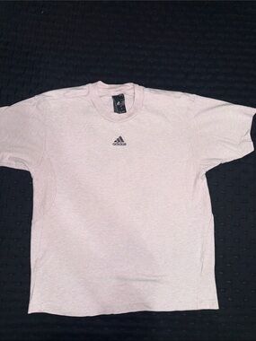 adidas Women's Light Pink Crew Neck Tee with Chest Logo